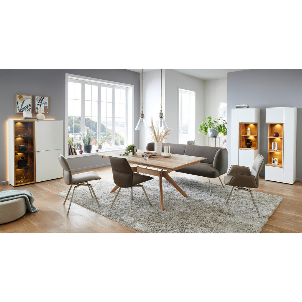 Thumbnail - Venjakob Sitzbank, Edelstahl, Sand, Metall, Textil, 3-Sitzer, 200x87x64 cm, Goldenes M, Made in Germany, Dgm, DGM-Emissi...