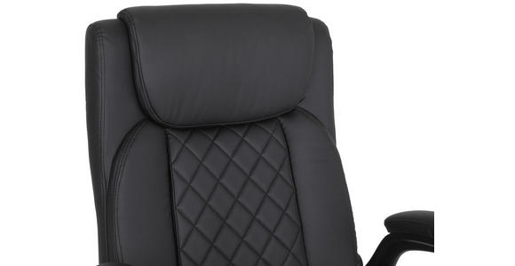 CHEFSESSEL  in Lederlook Schwarz  - Schwarz, Design, Kunststoff/Textil (63,5/107,5-117/68cm) - Carryhome