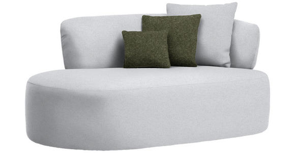 RÉCAMIERE  in Chenille Grün, Hellgrau  - Hellgrau/Schwarz, MODERN, Kunststoff/Textil (166/86/105cm) - Hom`in