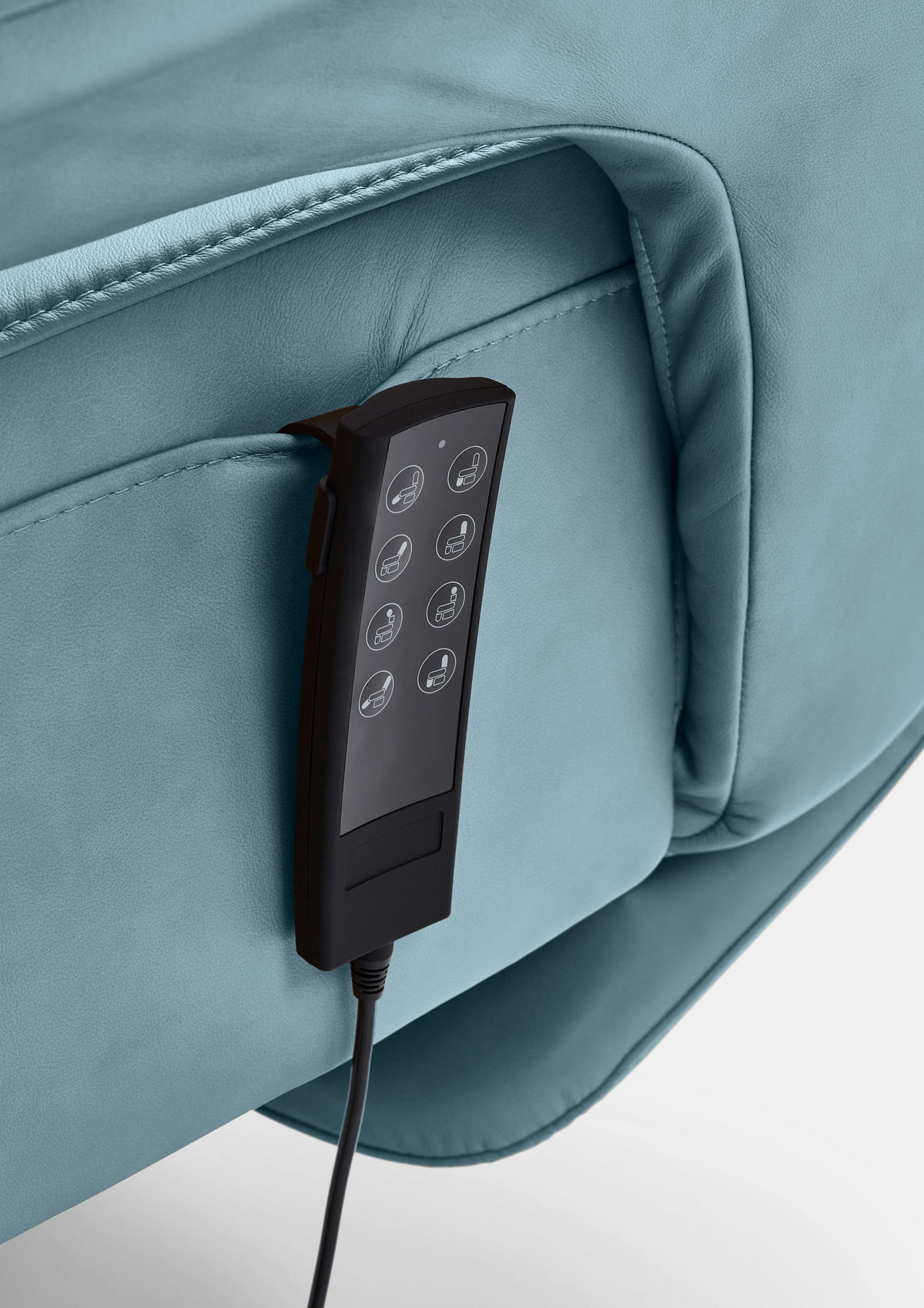 RELAXSESSEL in Leder Blau  - Blau/Schwarz, Design, Leder/Metall (83/123/87cm) - Valdera