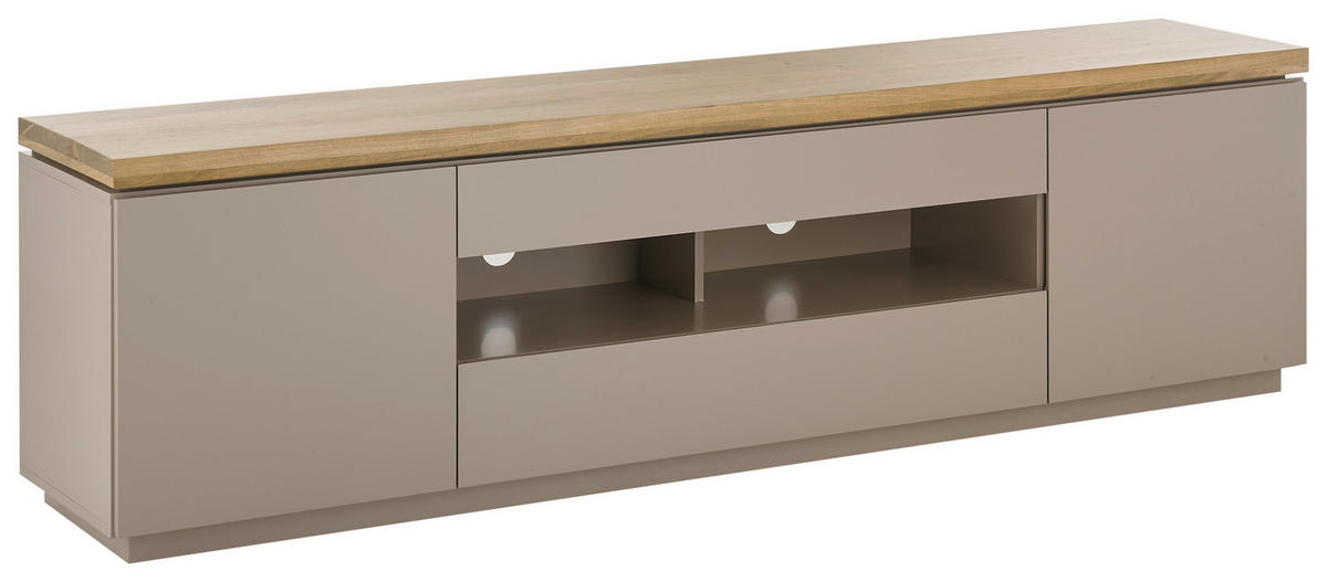 LOWBOARD Palamos  in 200/57/40 cm  - Naturfarben/Grau, Basics, Holz/Holzwerkstoff (200/57/40cm)