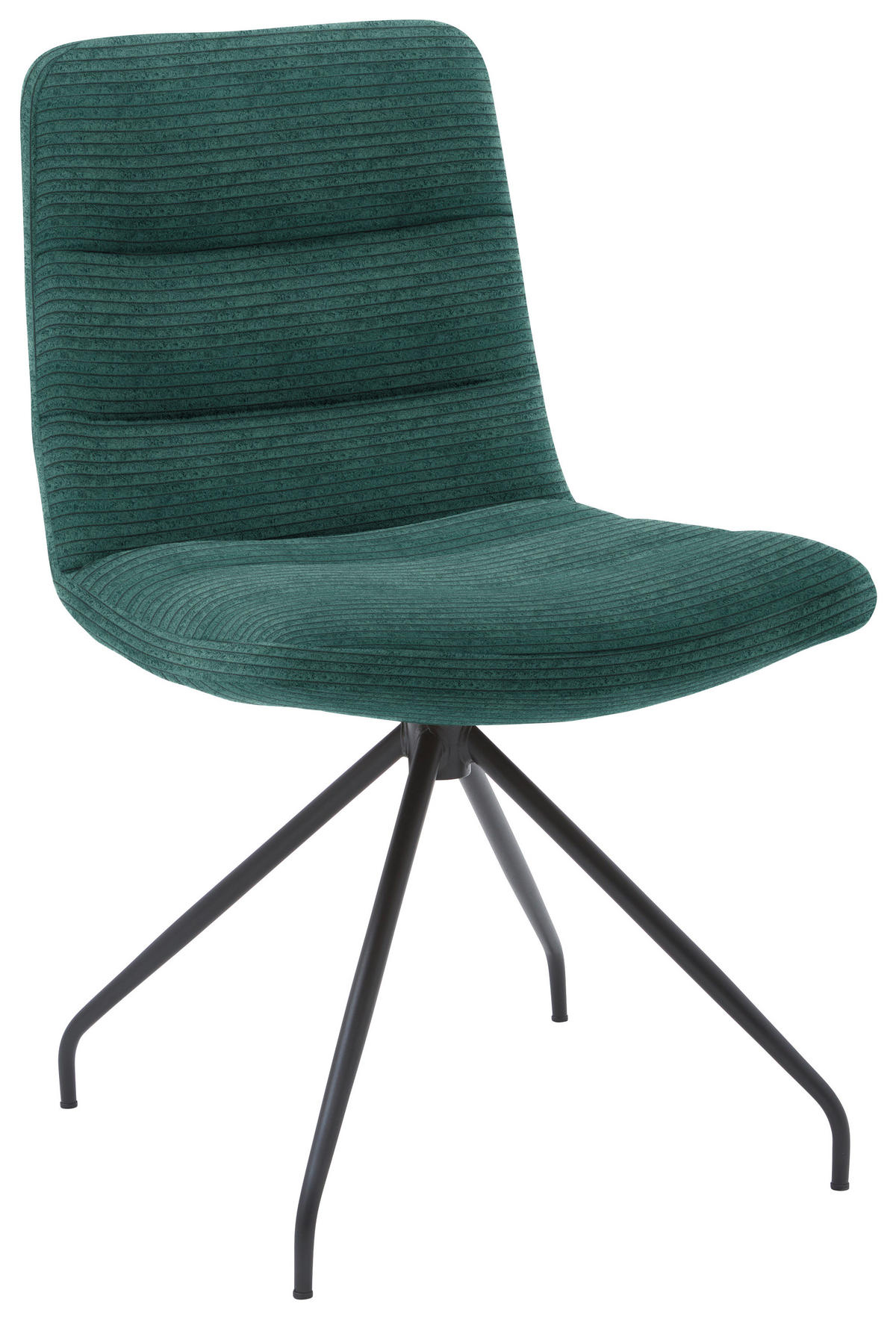 STUHL  in Cord Textil  - Schwarz/Grün, Design, Textil/Metall (52/88/66cm) - Dieter Knoll