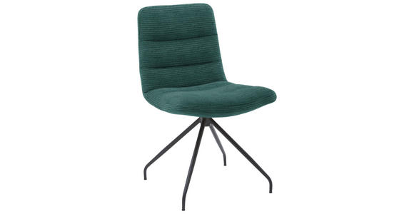 STUHL  in Cord Textil  - Schwarz/Grün, Design, Textil/Metall (52/88/66cm) - Dieter Knoll