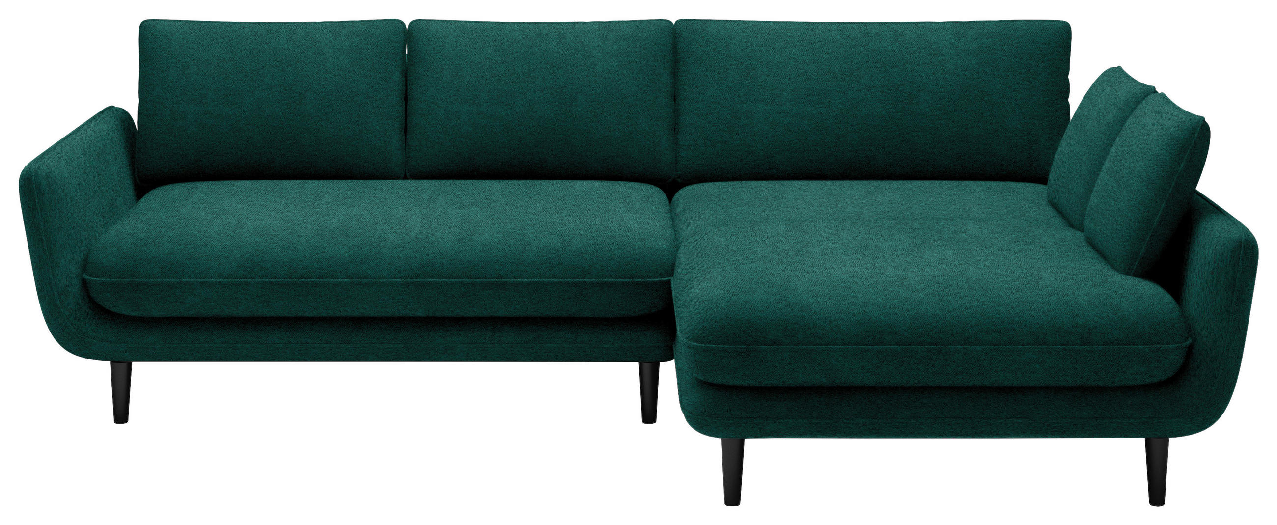 ECKSOFA in Velours Grün  - Schwarz/Grün, Design, Holz/Textil (260/167cm) - Welnova