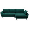 ECKSOFA in Velours Grün  - Schwarz/Grün, Design, Holz/Textil (260/167cm) - Welnova