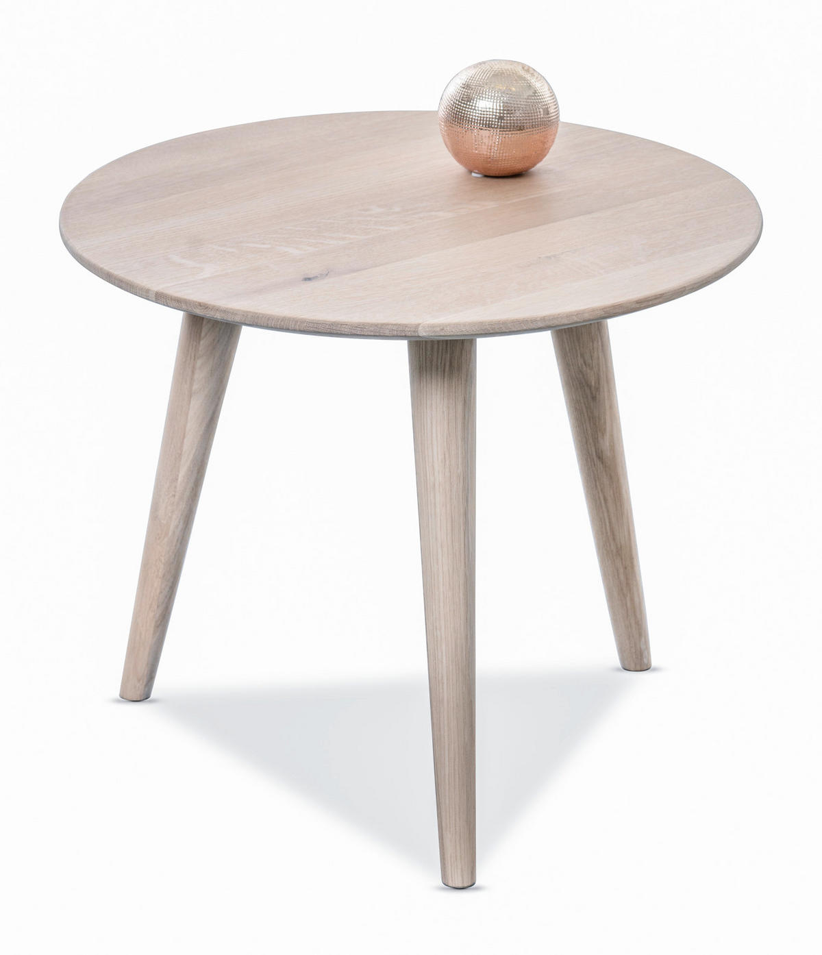 COUCHTISCH Wildeiche massiv 45/45/35 cm rund Eiche Bianco  - Eiche Bianco, Design, Holz (45/45/35cm) - Xora