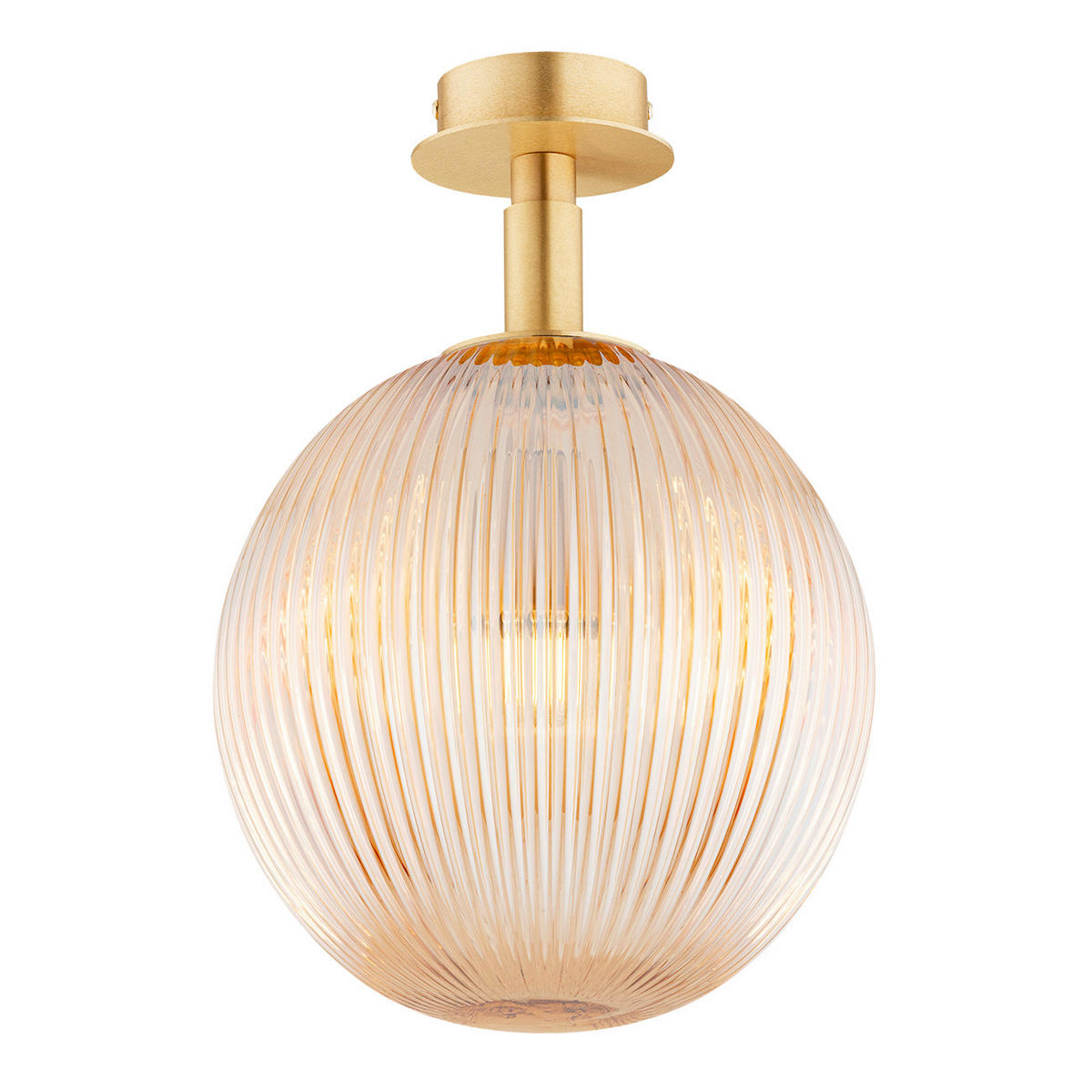 DECKENLEUCHTE PALOMA 36/25/25 cm   - Messingfarben/Honig, KONVENTIONELL, Glas/Metall (36/25/25cm)