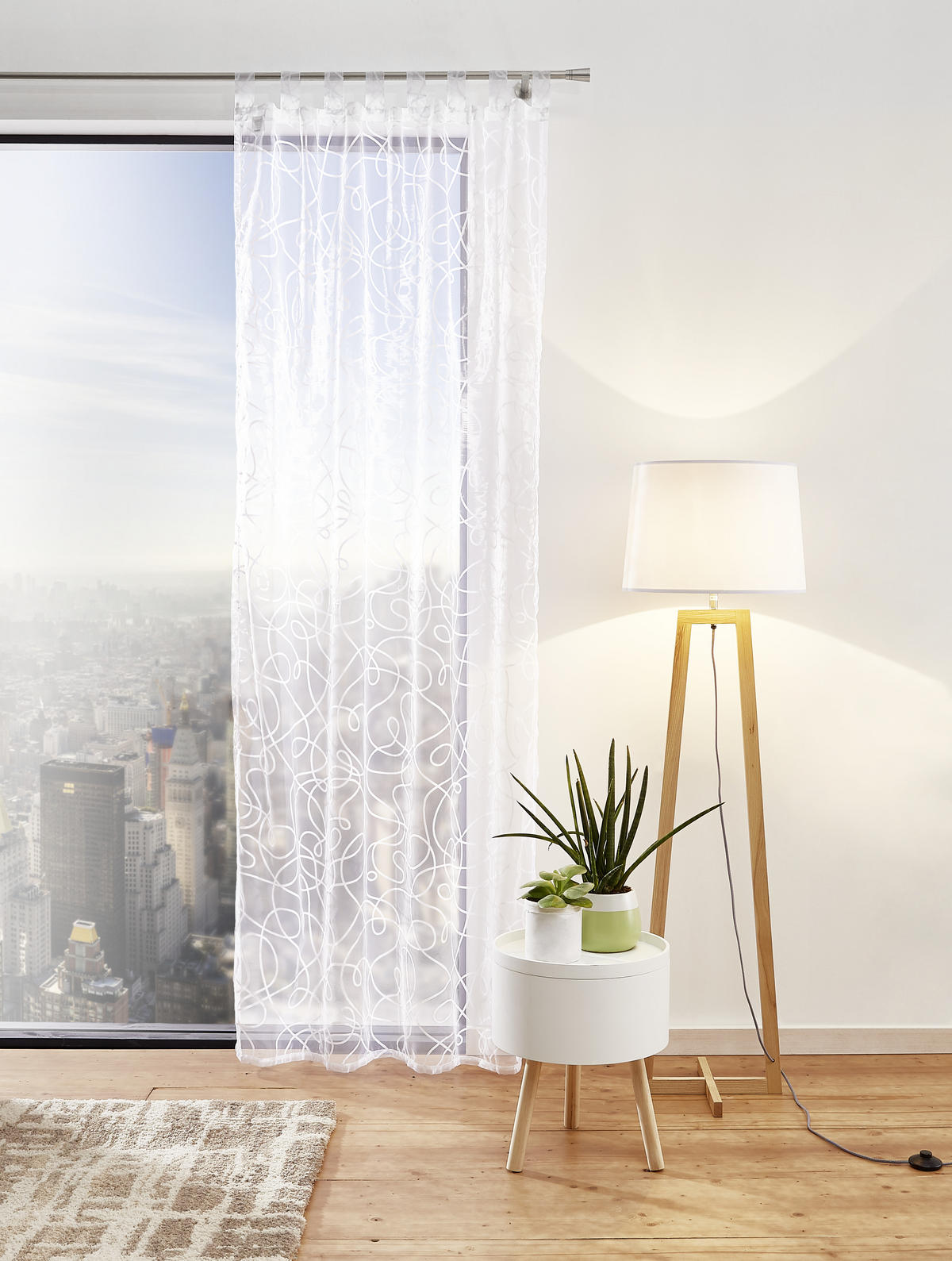 FÜLES FÜGGÖNY áttetsző  - fehér, Konventionell, textil (140/245cm) - Boxxx