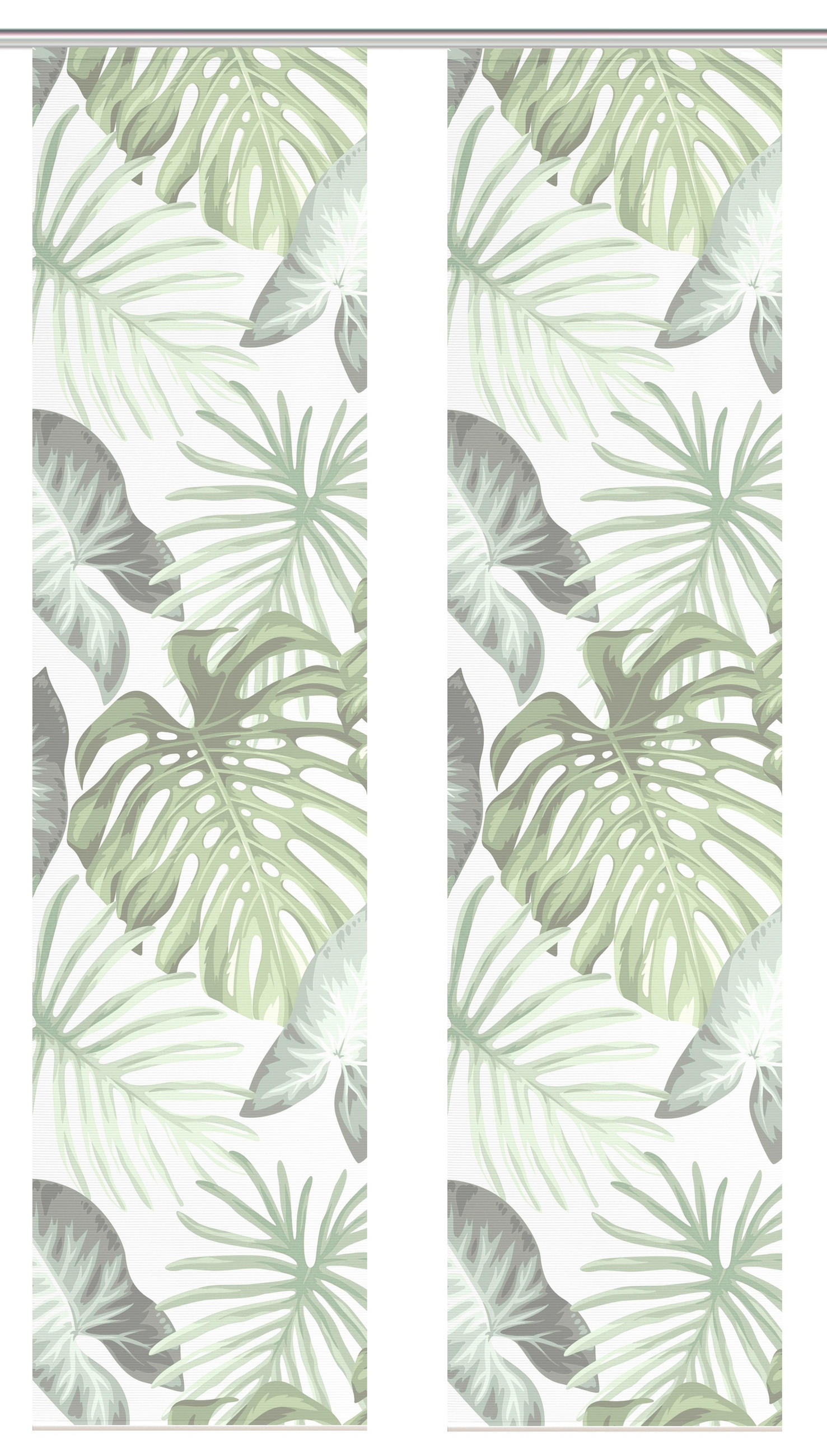 FLÄCHENVORHANG  2 Stück  blickdicht  60/260 cm   - Grün, Natur, Textil (60/260cm)