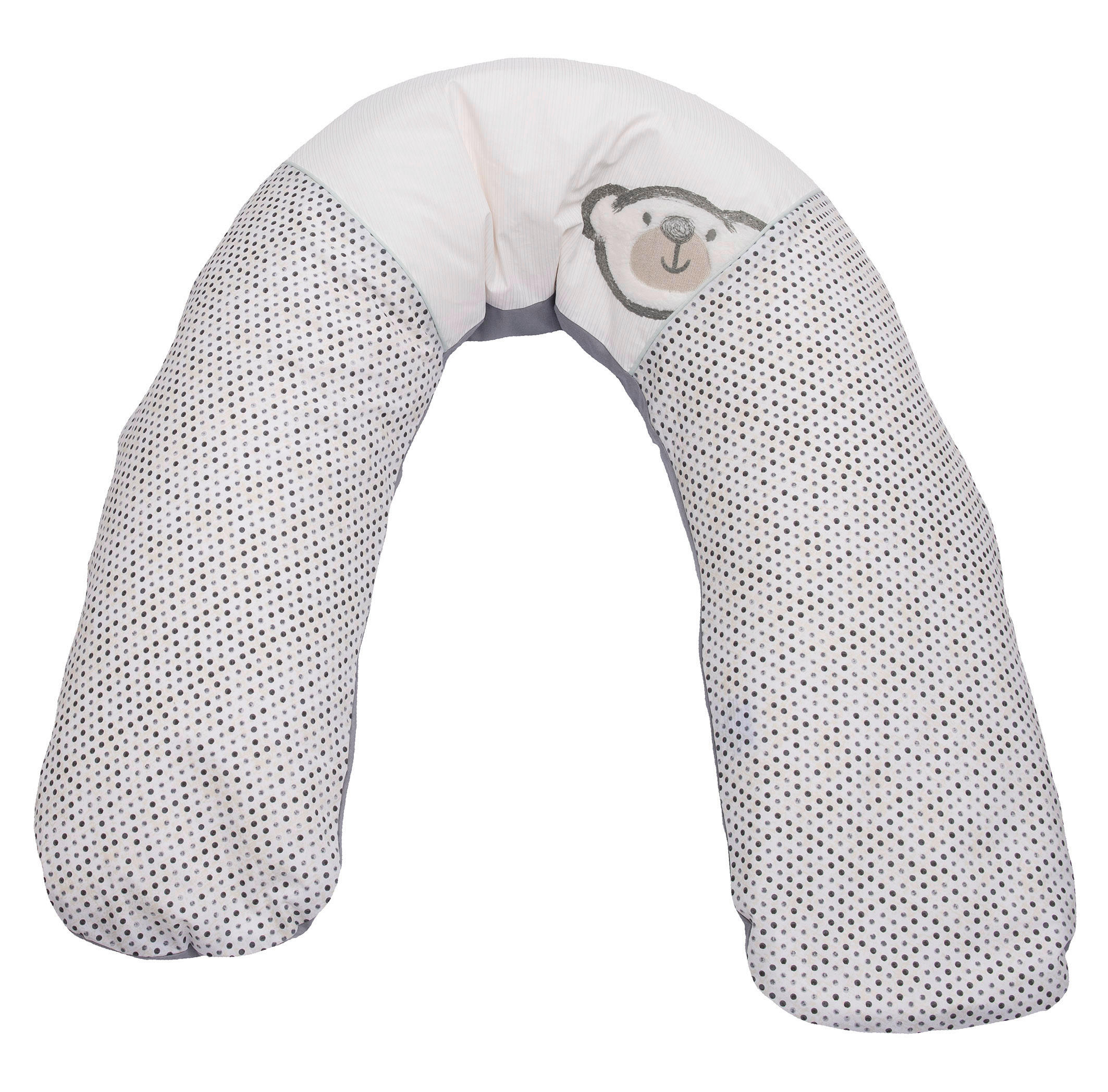 STILLKISSEN Big Willi  40/190 cm  - Weiß/Grau, Basics, Textil (40/190cm) - Bebe's Collection