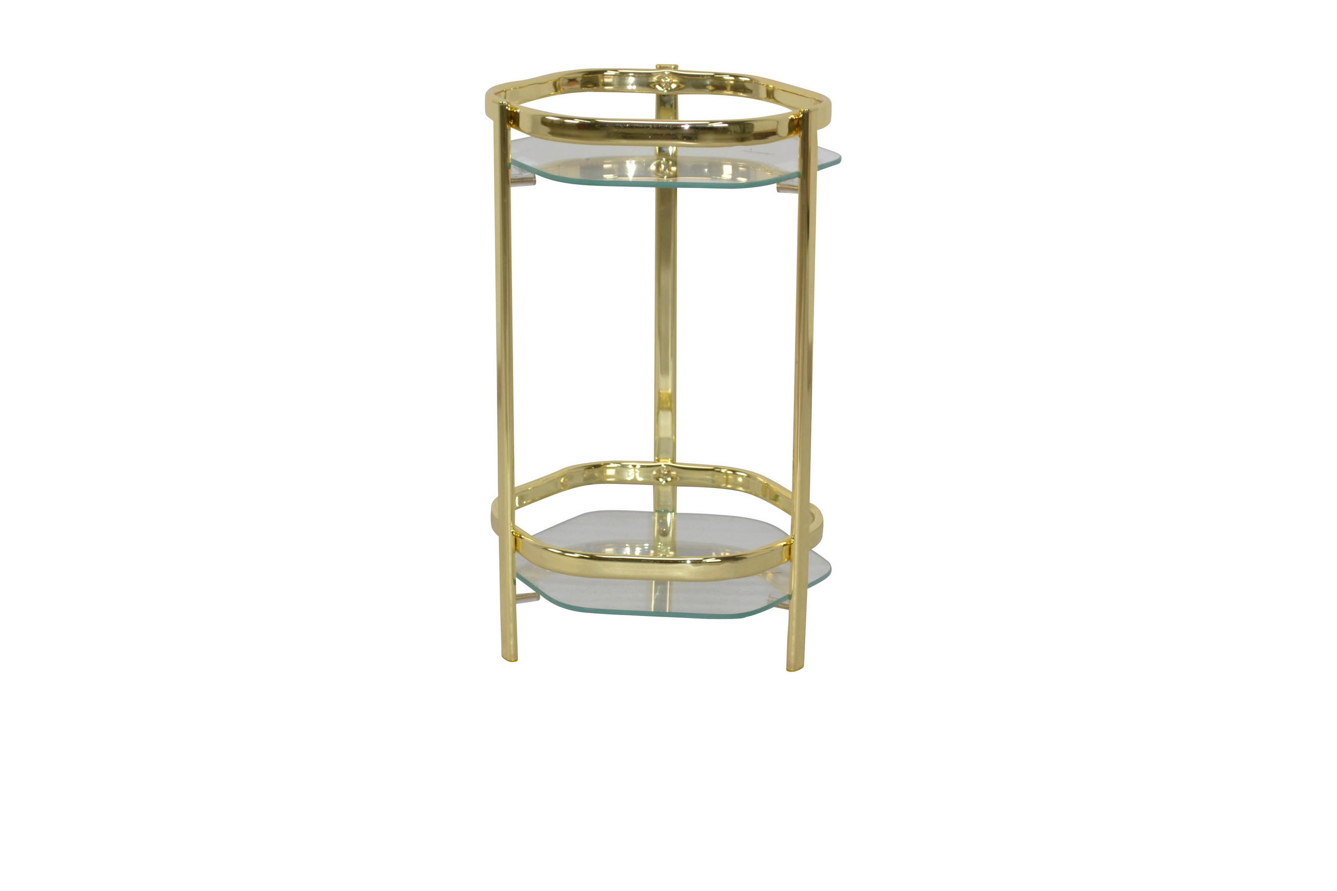 BLUMENTISCH Metall, Glas  - Messingfarben, Design, Glas/Metall (28/28/45cm) - MID.YOU