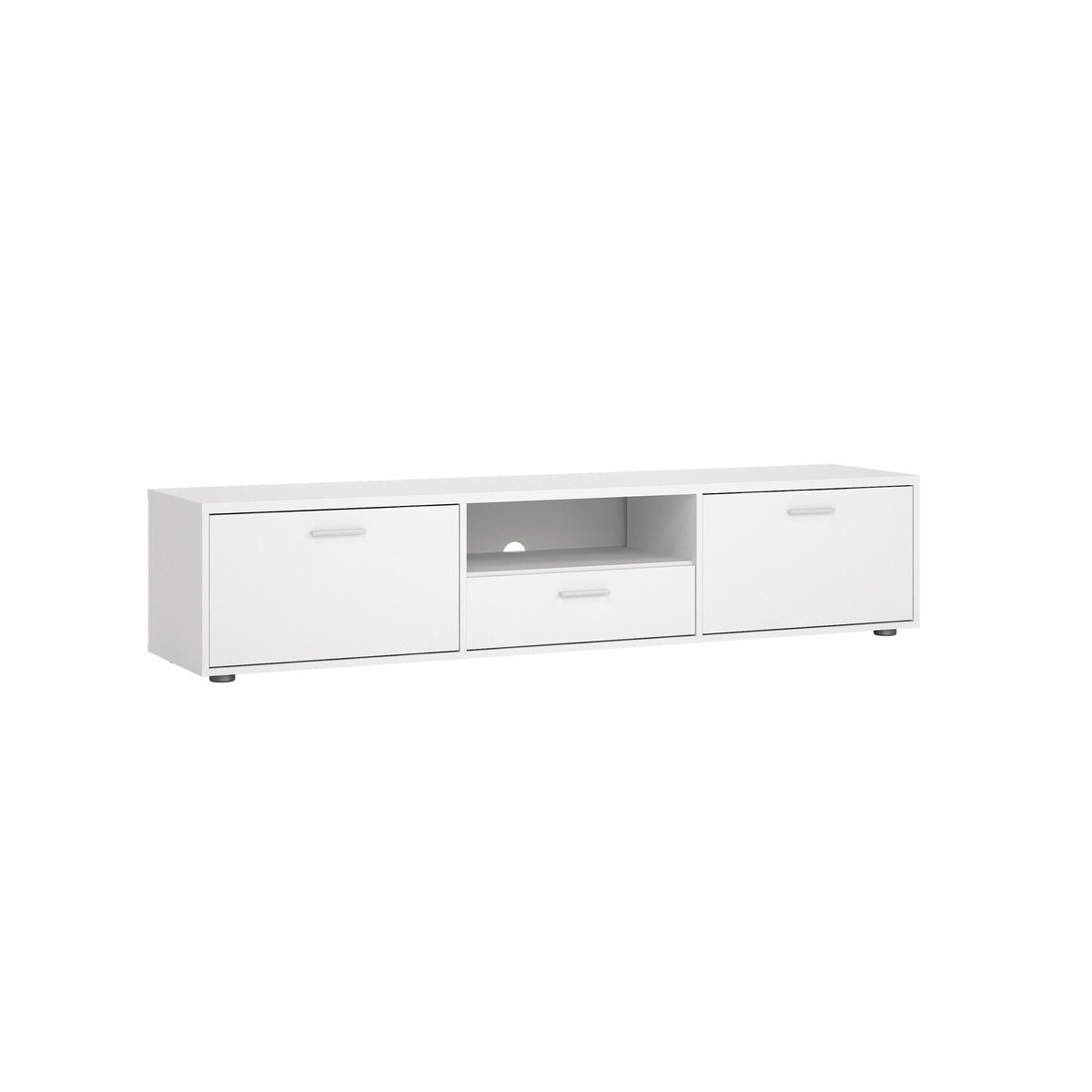 COMODĂ JOASĂ 177,2/39,8/38,4 cm  - argintiu/alb, Design, metal/material pe bază de lemn (177,2/39,8/38,4cm) - Livetastic