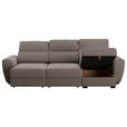 ECKSOFA  in Velours Braun  - Schwarz/Braun, KONVENTIONELL, Kunststoff/Textil (285/177cm) - Carryhome