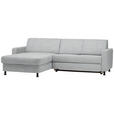 ECKSOFA in Webstoff Hellgrau  - Hellgrau/Schwarz, Design, Kunststoff/Textil (165/257cm) - Xora