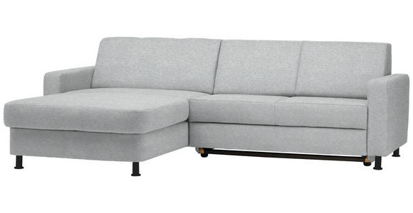 ECKSOFA in Webstoff Hellgrau  - Hellgrau/Schwarz, Design, Kunststoff/Textil (165/257cm) - Xora