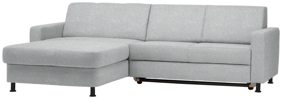 ECKSOFA in Webstoff Hellgrau  165/257 cm  - Hellgrau/Schwarz, Design, Kunststoff/Textil (165/257cm) - Xora