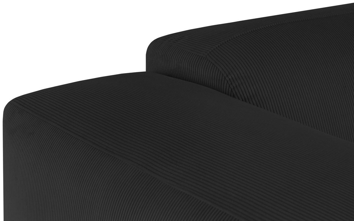 ECKSOFA HANNAH Anthrazit Cord  - Anthrazit/Schwarz, Design, Kunststoff/Textil (252/170cm) - MID.YOU