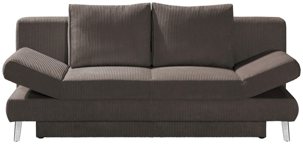 SCHLAFSOFA in Cord Braun  - Chromfarben/Braun, Design, Textil/Metall (200/85/90cm) - Xora