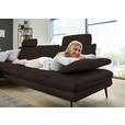 ECKSOFA in Echtleder Braun  180/310 cm  - Schwarz/Braun, Design, Leder/Metall (180/310cm) - Dieter Knoll