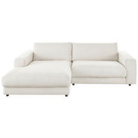 ECKSOFA in Cord Weiss  - Weiss/Schwarz, Design, Kunststoff/Textil (190/270cm) - Lomoco