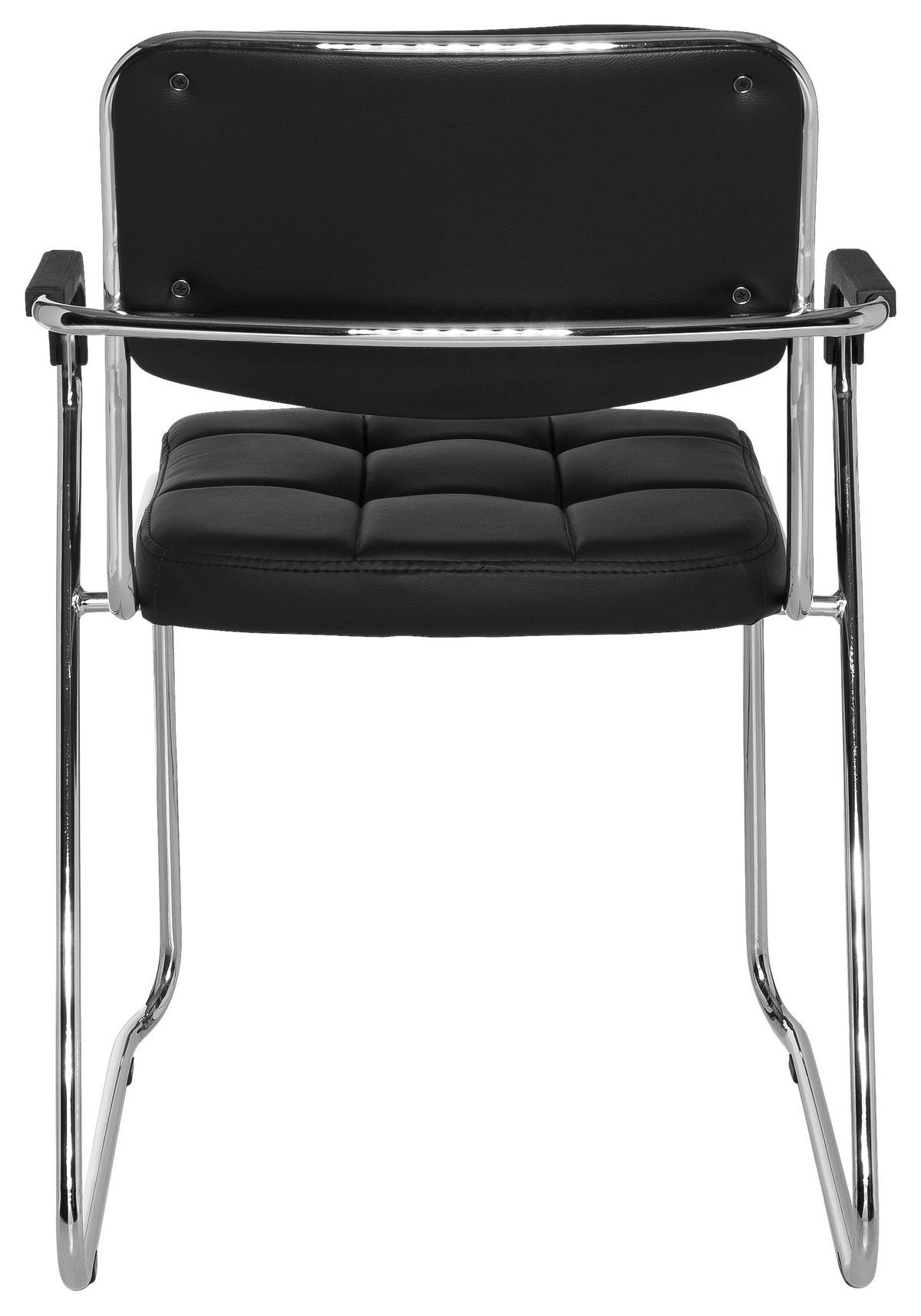 BESUCHERSTUHL Schwarz  - Chromfarben/Schwarz, Basics, Kunststoff/Textil (49/79/44cm) - MID.YOU
