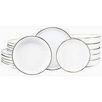 TAFELSERVICE Weiß, Goldfarben Nordic Festive Weiss 18-teilig  - Goldfarben/Weiß, Basics, Keramik - Creatable