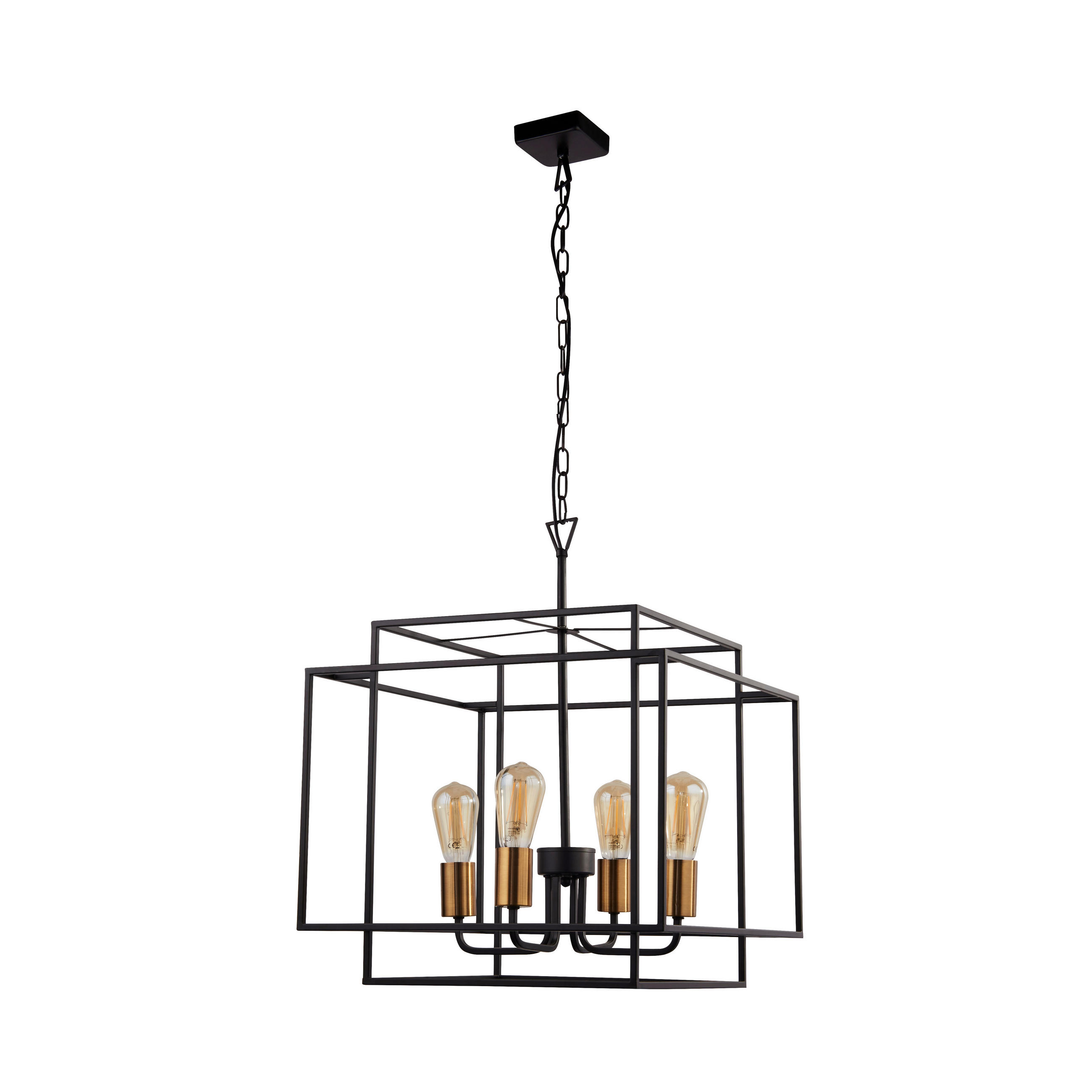 FÜGGŐLÁMPA  - fekete/bronzszínű, Design, fém (45/152/45cm)