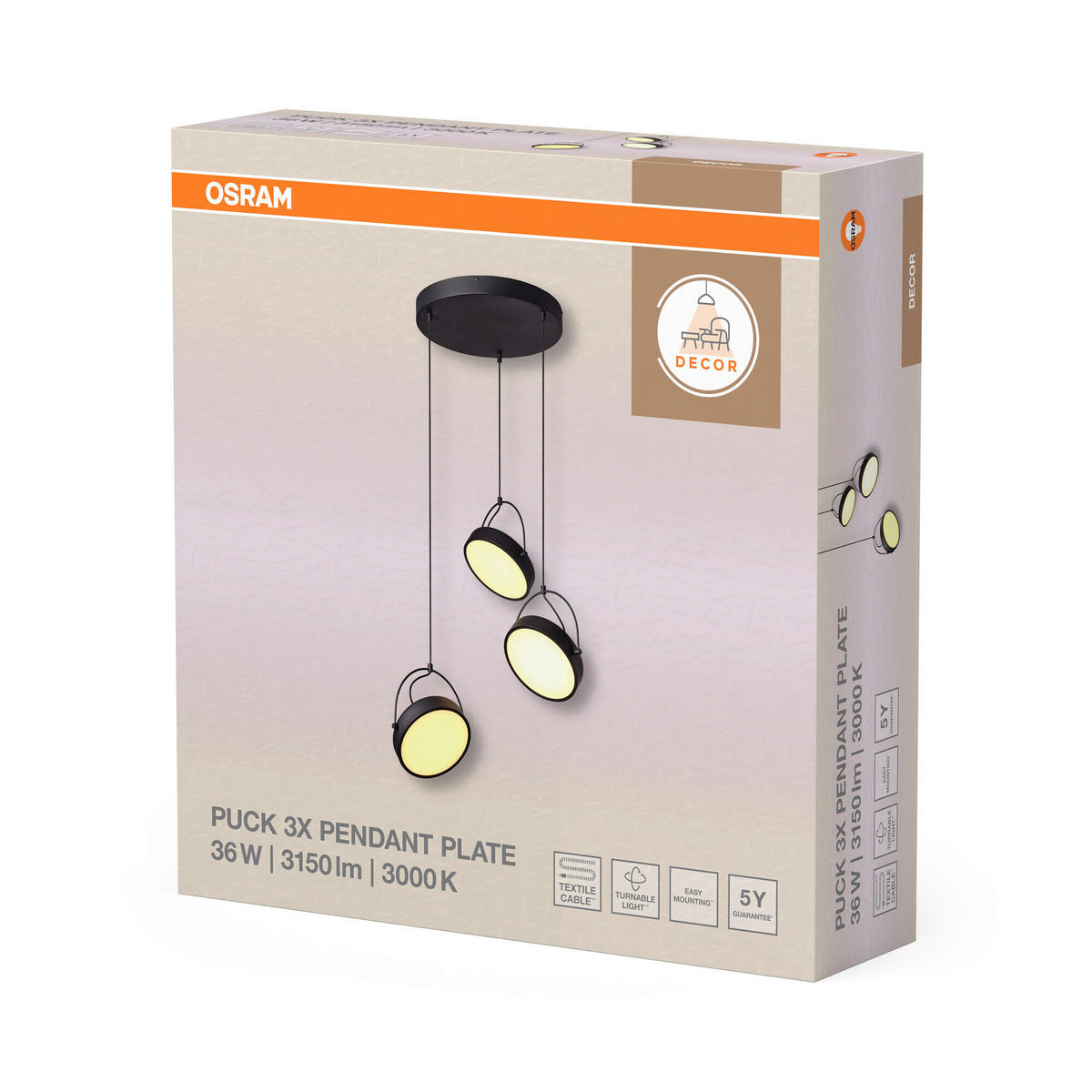 LED-HÄNGELEUCHTE 54/150 cm  - Schwarz, Design, Kunststoff/Metall (54/150cm) - Osram