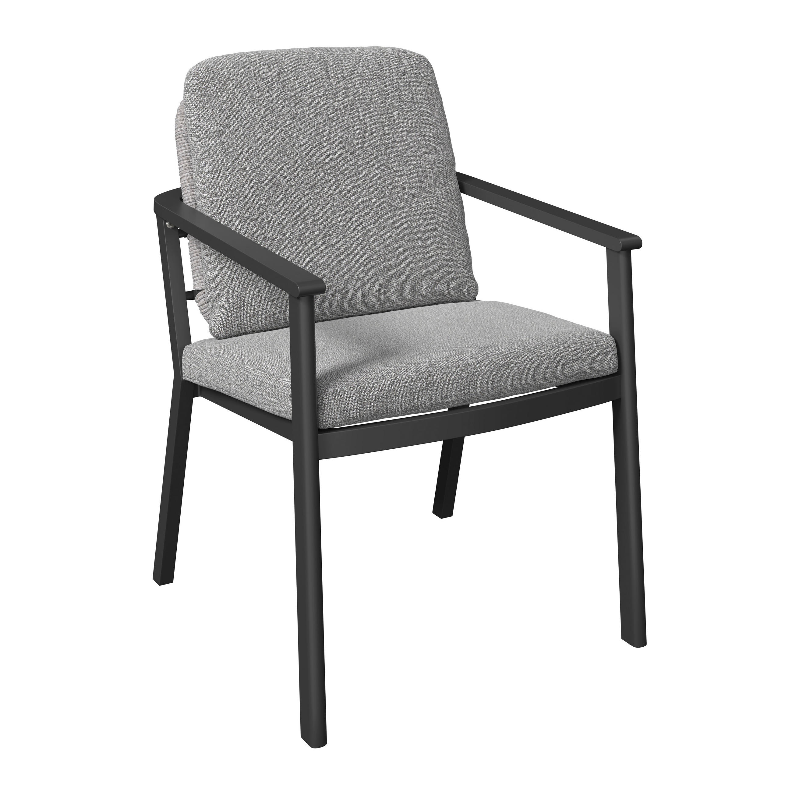 VRTNI SEDEŽ  aluminij antracit, siva  - siva/antracit, Basics, kovina/umetna masa (58/80/66cm) - Amatio