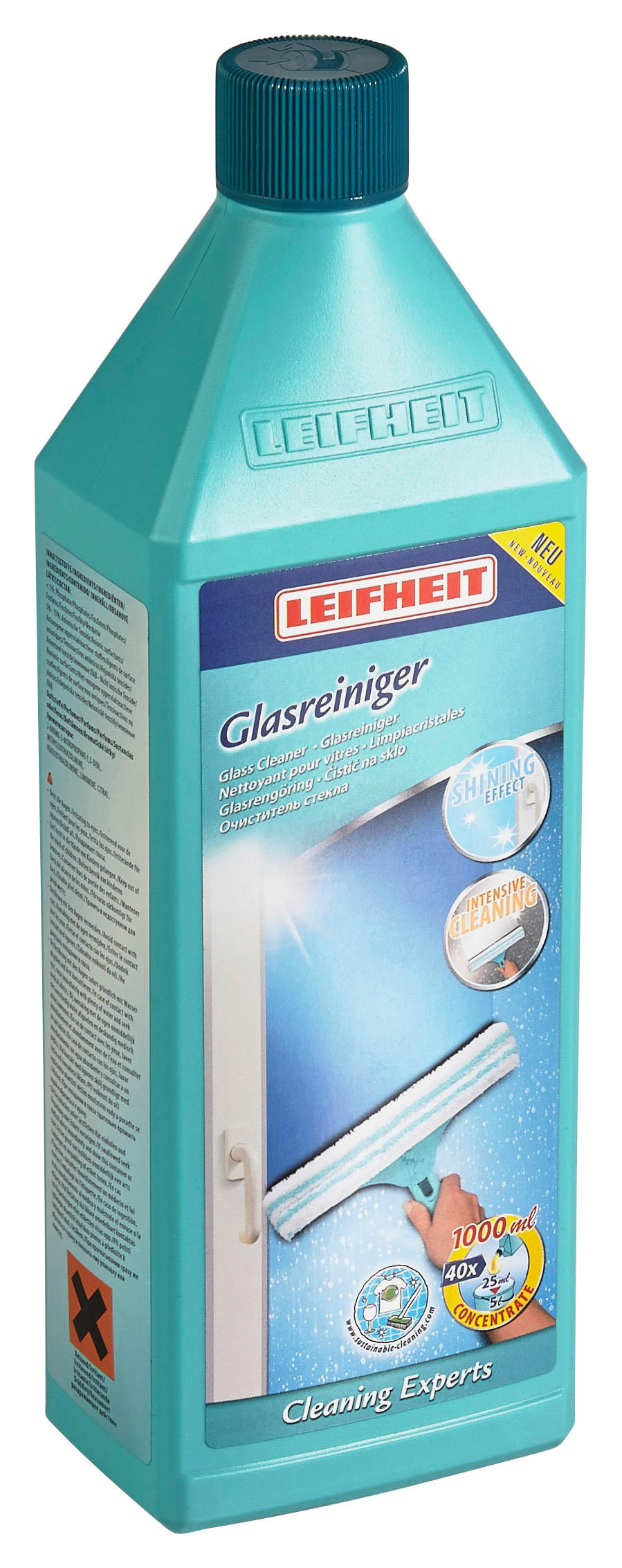 ČISTIACI PROSTRIEDOK NA SKLO - Basics, plast (1l) - Leifheit