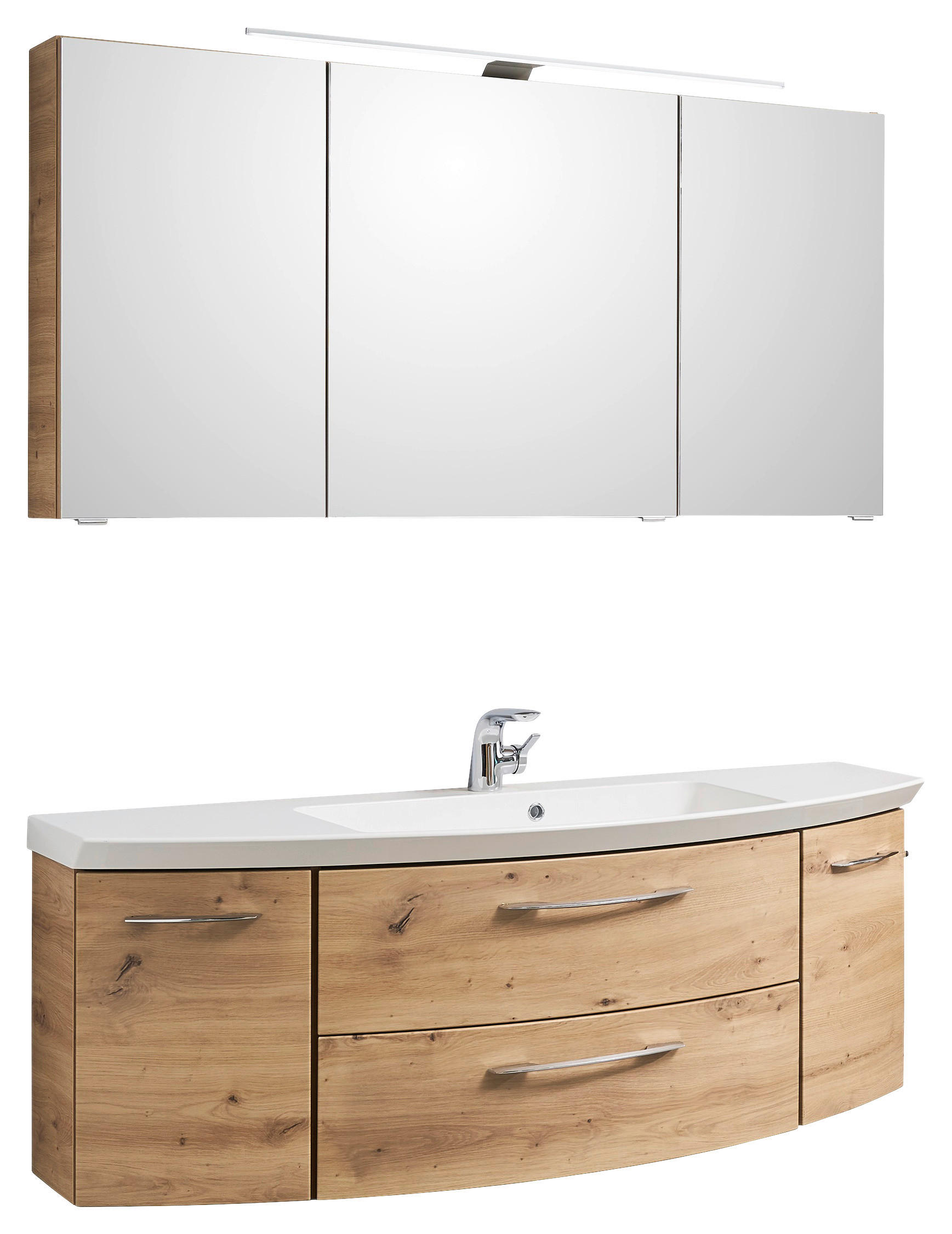 KOUPELNA barvy dubu - barvy dubu, Konvenční, kompozitní dřevo/kámen (141cm) - Sadena