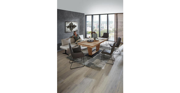 STUHL in Metall, Leder Schwarz, Schlammfarben - Schlammfarben/Schwarz, Design, Leder/Metall (45/96/58cm) - Dieter Knoll