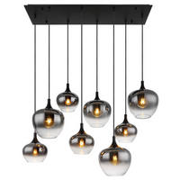HÄNGLAMPA 105/45/120 cm  - svart, Design, metall/glas (105/45/120cm) - Globo