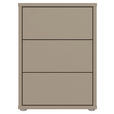 NACHTSCHRANK 50/69/42 cm  - Taupe/Silberfarben, Trend, Holzwerkstoff/Kunststoff (50/69/42cm) - Carryhome