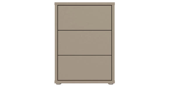 NACHTSCHRANK 50/69/42 cm  - Taupe/Silberfarben, Trend, Holzwerkstoff/Kunststoff (50/69/42cm) - Carryhome