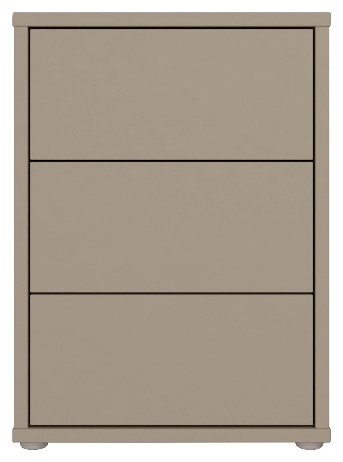 NACHTSCHRANK 50/69/42 cm  - Taupe/Silberfarben, Trend, Holzwerkstoff/Kunststoff (50/69/42cm) - Carryhome