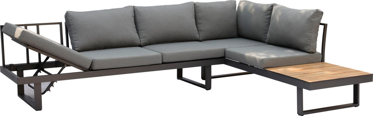 MOBILIER TERASĂ ȘI LOUNGE  285/210 cm   - gri închis/culoare lemn tec, Modern, plastic/metal (285/210cm) - Amatio