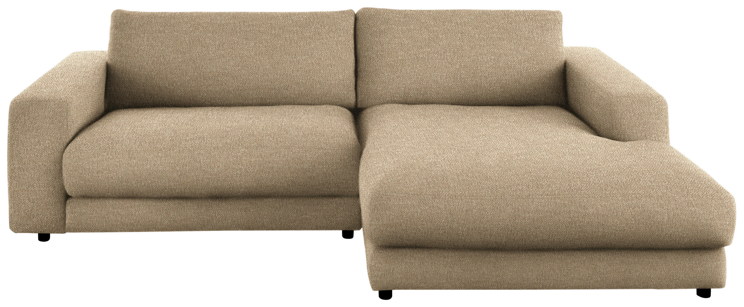 ECKSOFA in Flachgewebe Sandfarben  270/190 cm  - Sandfarben/Schwarz, Design, Kunststoff/Textil (270/190cm) - Lomoco