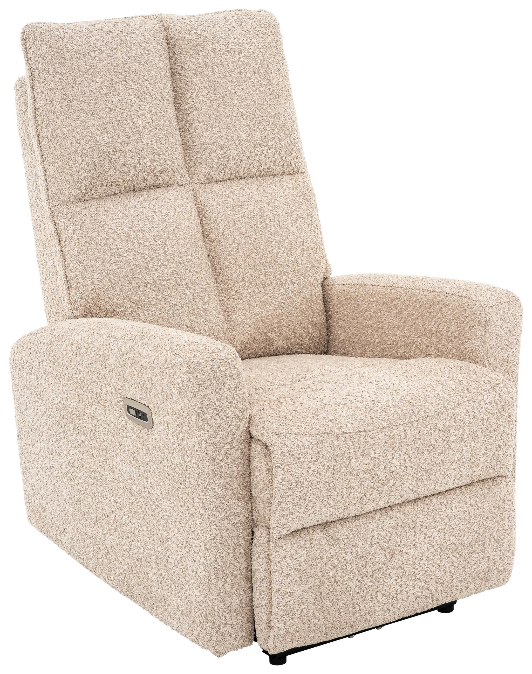 Scaun De Relaxare din textil, bej - bej/negru, Design, plastic/metal (75/110/88cm) - Livetastic