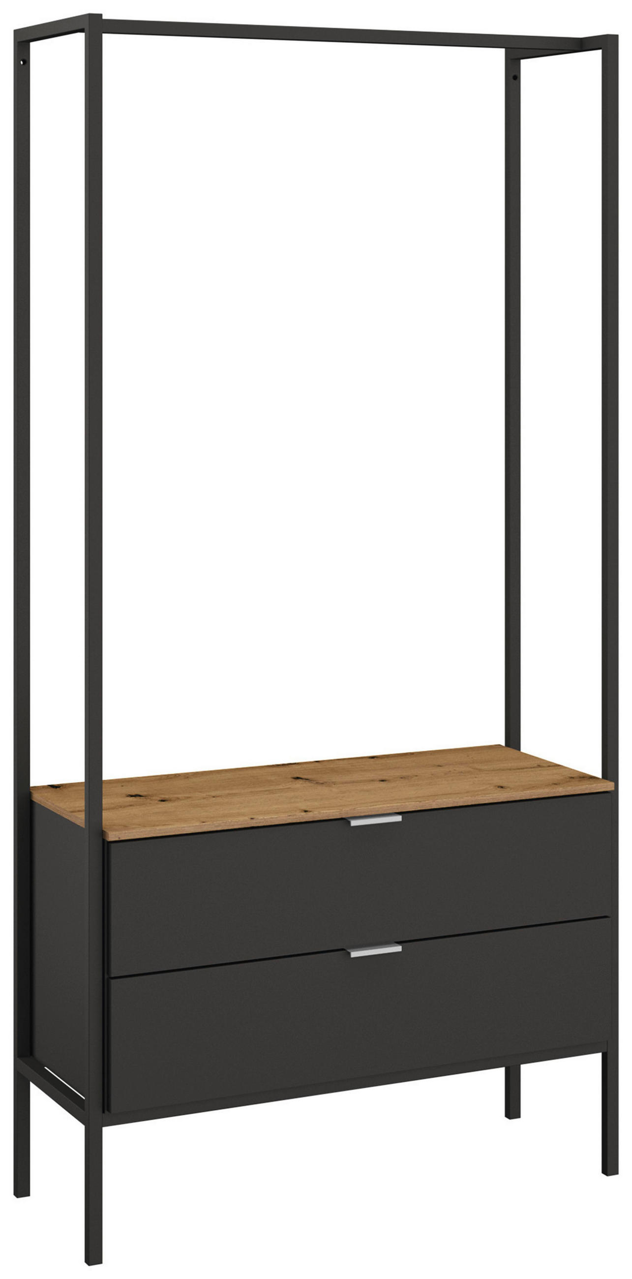 GARDEROBE  in 84/177/42 cm  - Graphitfarben/Eiche Artisan, Design, Holzwerkstoff/Metall (84/177/42cm) - Stylife
