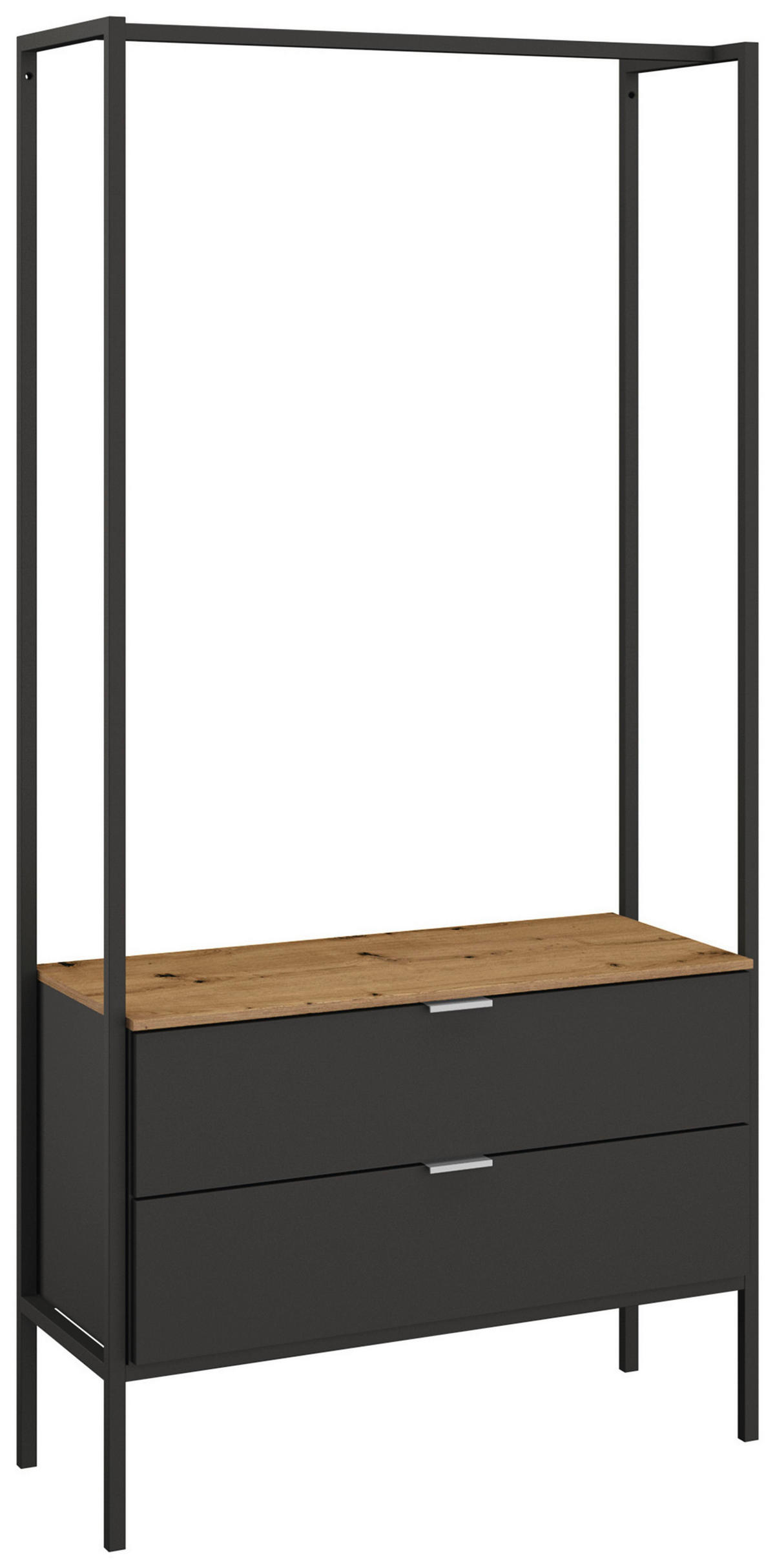 GARDEROBE  in 84/177/42 cm  - Graphitfarben/Eiche Artisan, Design, Holzwerkstoff/Metall (84/177/42cm) - Stylife