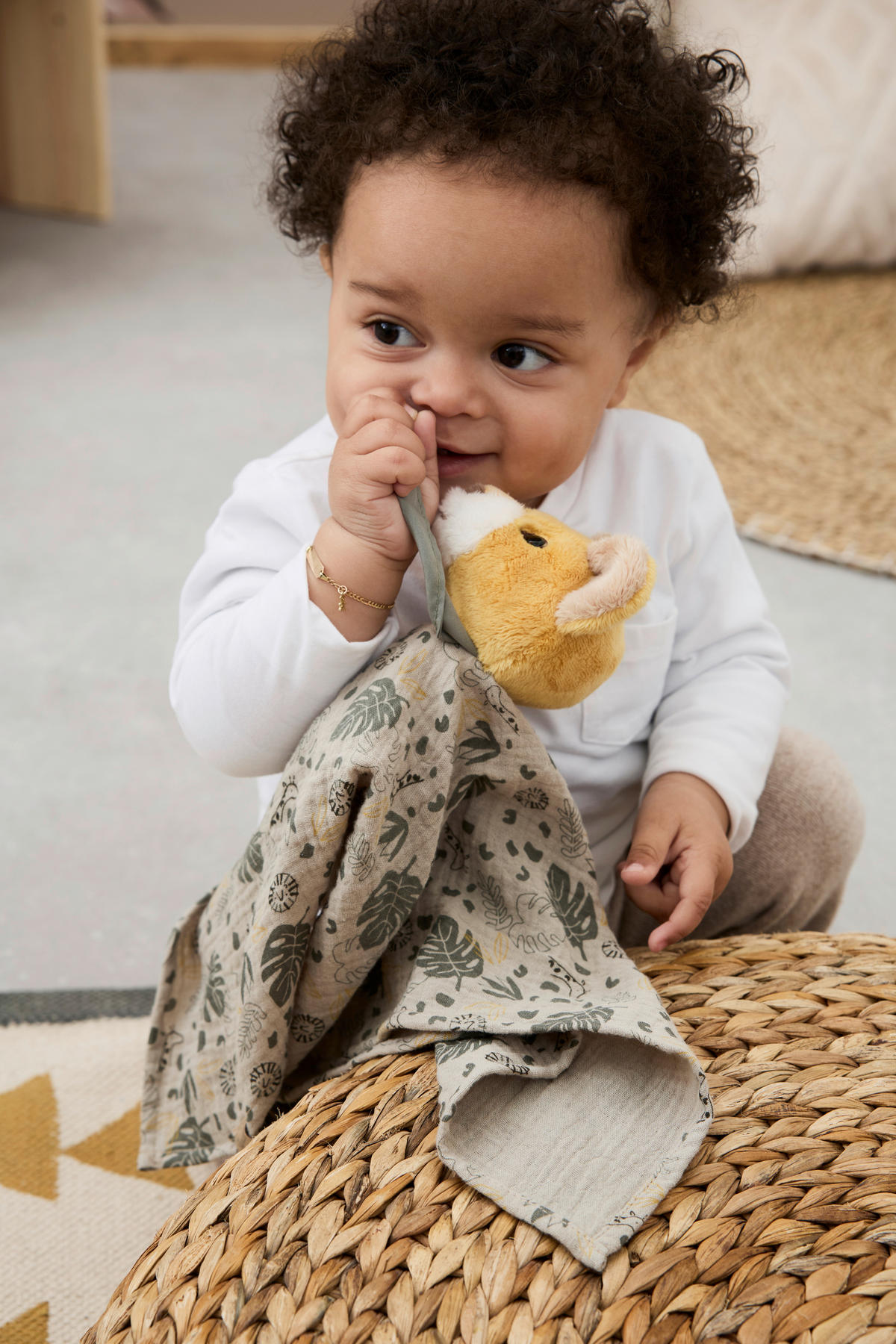 SCHMUSETUCH Löwe Leo  - Mintgrau, Basics, Textil (35/8/8cm) - Sterntaler