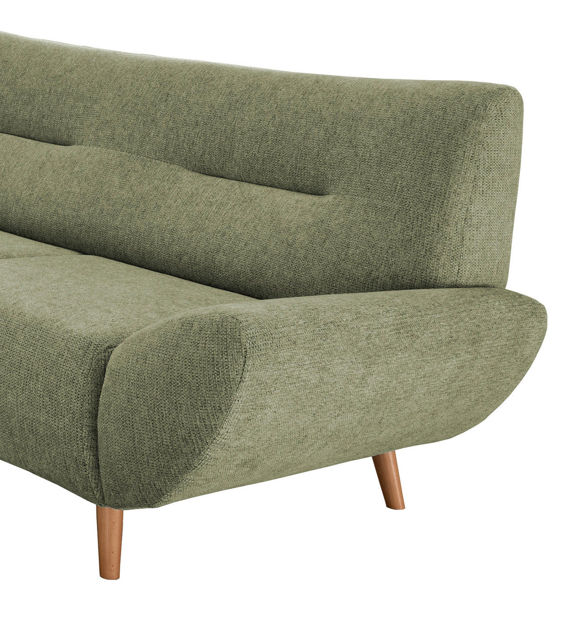 3-SITZER-SOFA Chenille Grün  - Wildeiche/Grün, Modern, Holz/Textil (205/81/90cm) - MID.YOU