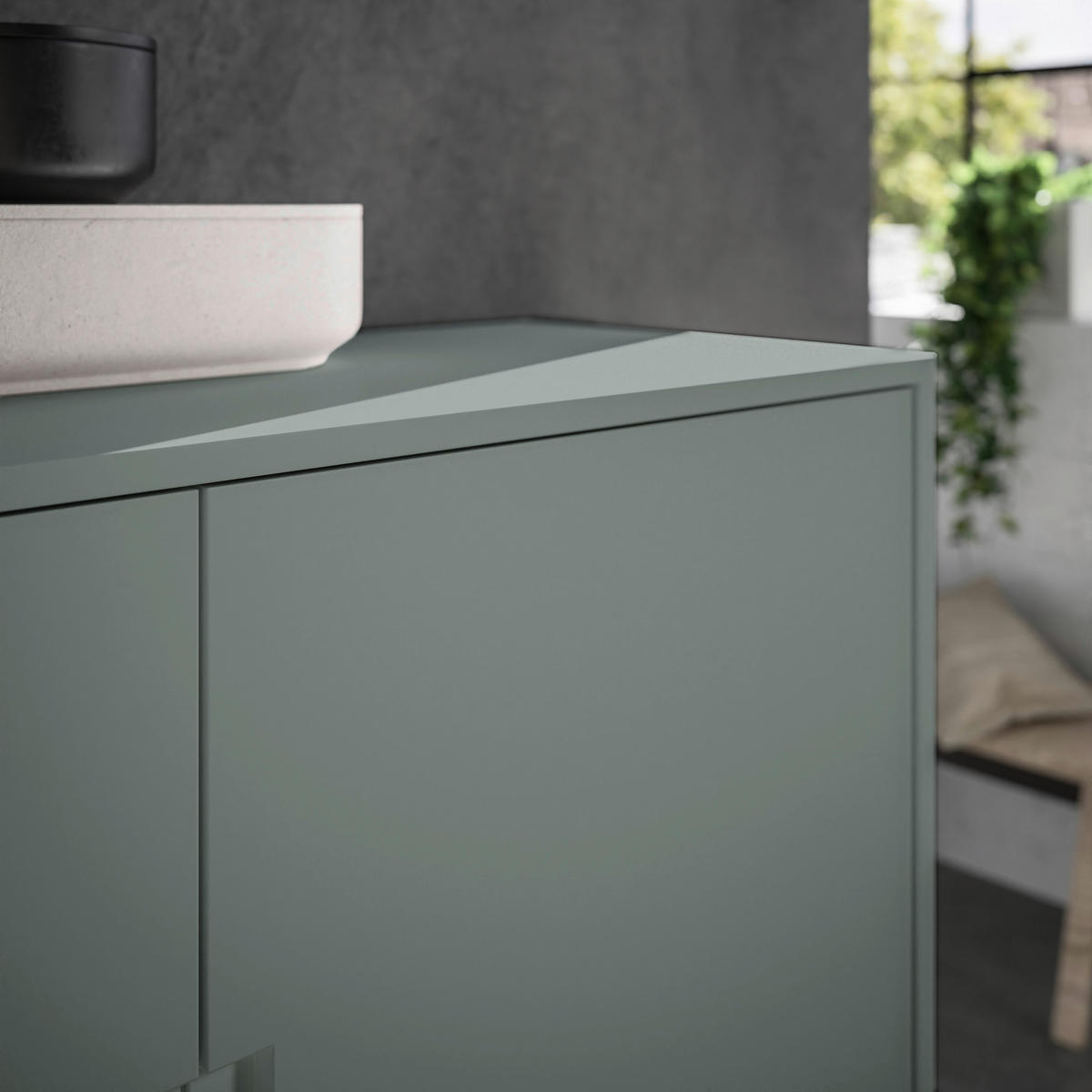 HIGHBOARD  in 101/125/38 cm  - Salbeigrün/Schwarz, Konventionell, Holzwerkstoff/Metall (101/125/38cm) - Hom`in