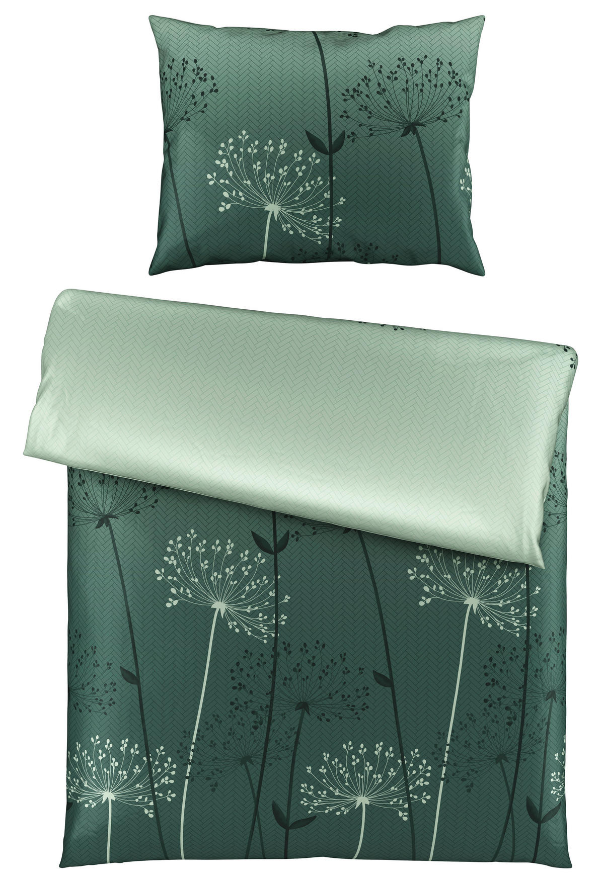 POSTEĽNÁ BIELIZEŇ, satén, zelená, 140/200 cm - zelená, Konventionell, textil (140/200cm) - Esposa