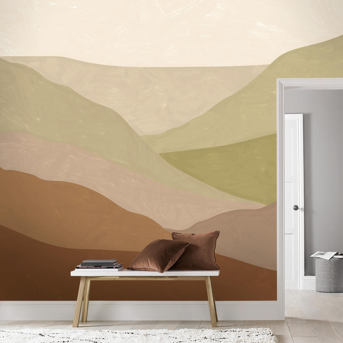 FOTOTAPETE  - Hellbraun/Creme, Basics, Papier/Kunststoff (300/280cm) - Xora