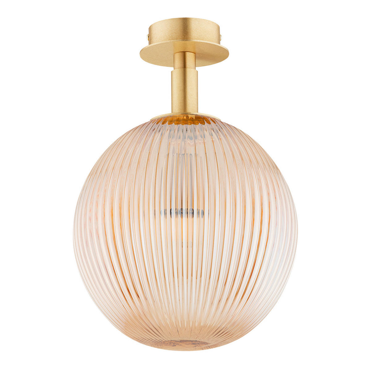 DECKENLEUCHTE PALOMA 36/25/25 cm   - Messingfarben/Honig, KONVENTIONELL, Glas/Metall (36/25/25cm)