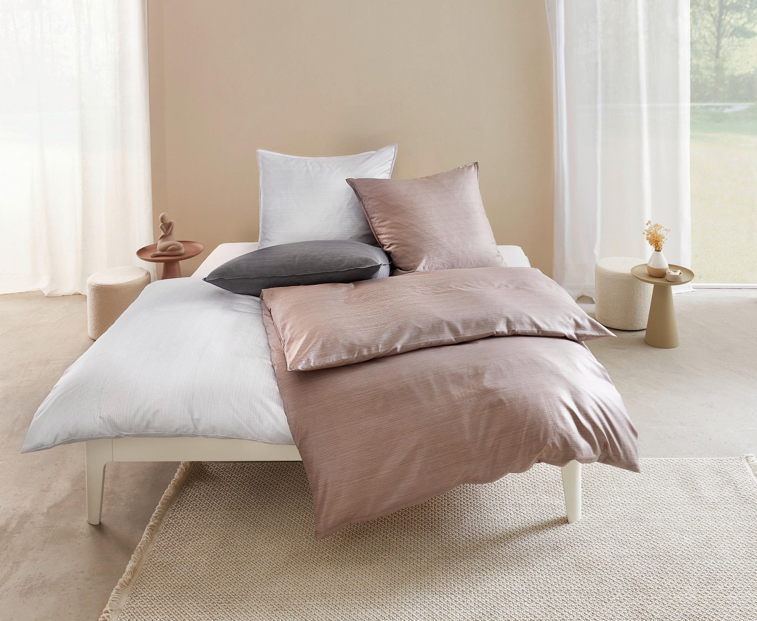 POSTELJNINA BENTE 140/200 cm damast bela  - bela, Konvencionalno, tekstil (140/200cm) - Curt Bauer