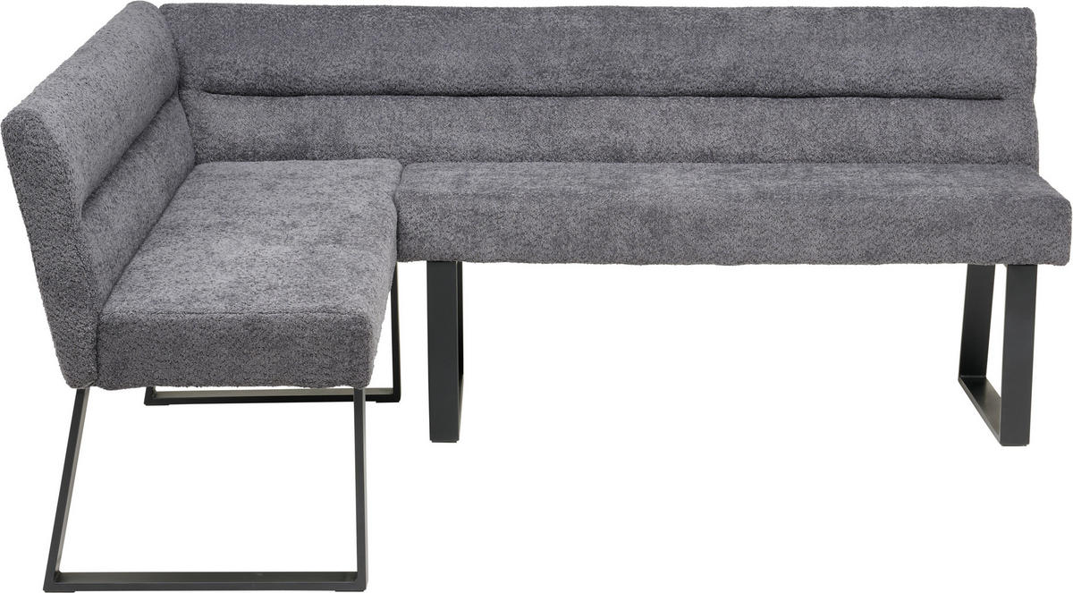 ECKBANK 150/190 cm Webstoff, Bouclé Dunkelgrau   - Dunkelgrau/Schwarz, KONVENTIONELL, Textil/Metall (150/190cm) - MID.YOU