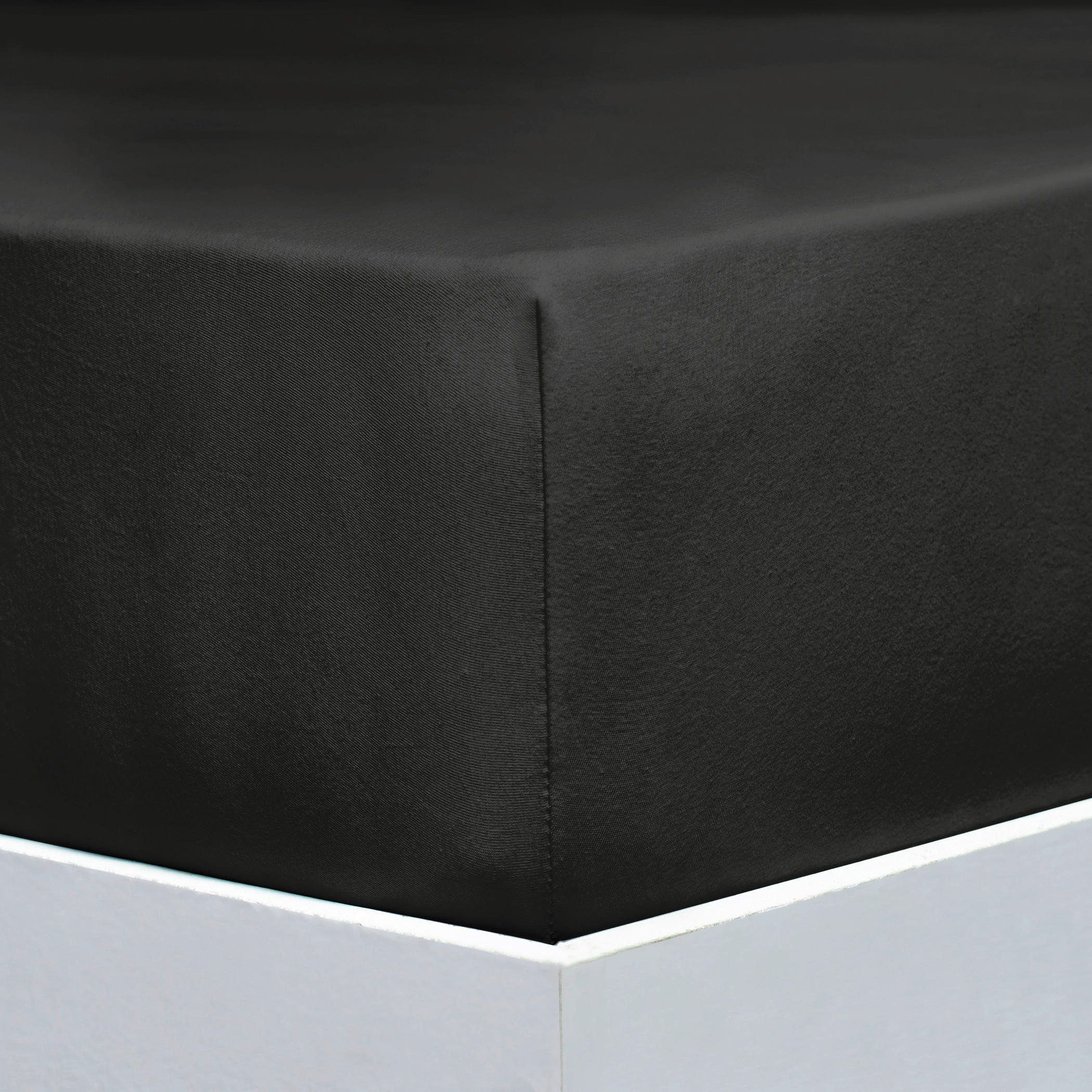 SPANNLEINTUCH 90-100/200-220 cm Jersey  - Schwarz, Basics, Textil (90-100/200-220cm) - Florella